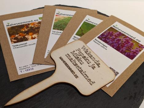 Pakis - Kasside aknalaua maitsetaimekomplekt - personaliseeritud sildiga, maheseeme